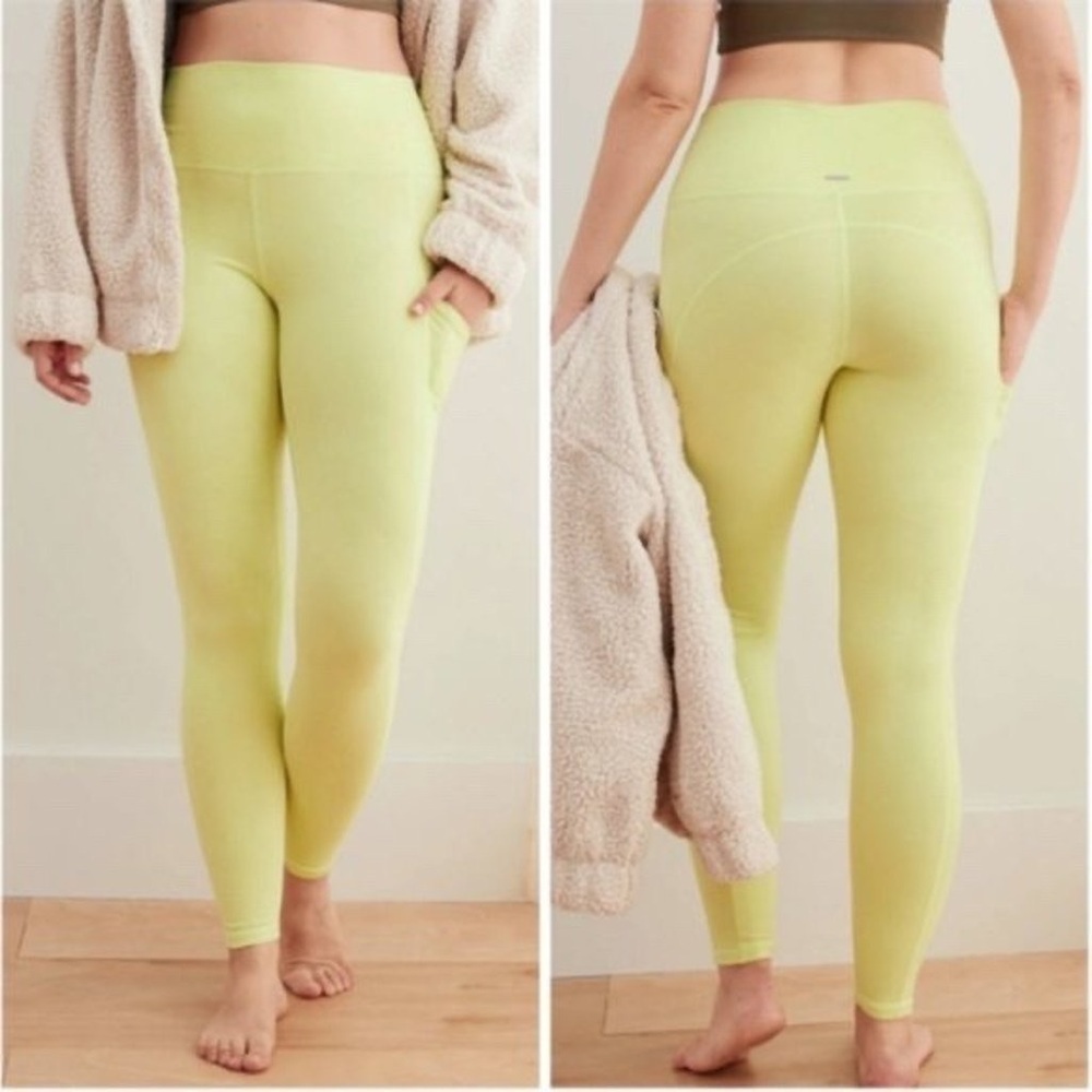 Aerie Chill Play Move High Rise Neon Leggings